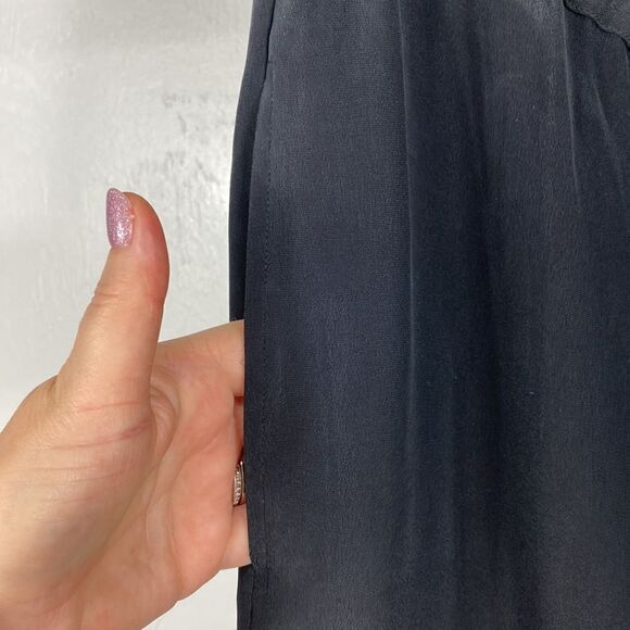 Laura Leigh Ltd Silk Black High Rise Straight Leg Pants Size M - Picture 3 of 8